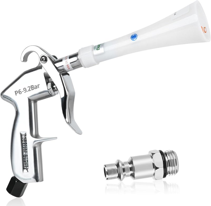 phepetroll Air Blow Gun Car Detailing Dry Cleaning Air Gun with Tapered Nozzle High Pressure Car Cleaning Tool, Car Dryer Air Blower for Car Surfaces Quickly Blasts Dust, Works with Air Compressor - Image 1